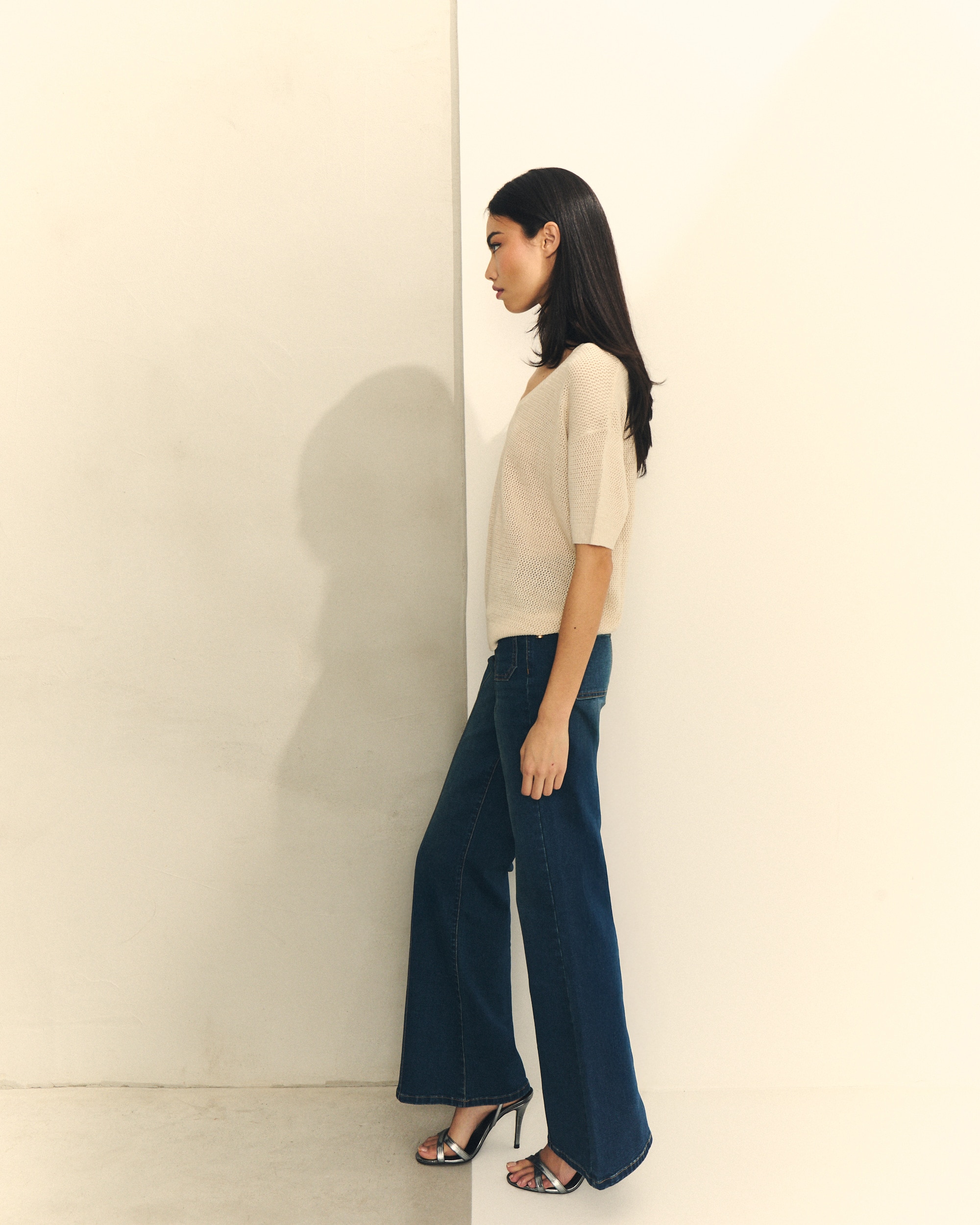 Camisola de Malha com Perfurados Cru-3