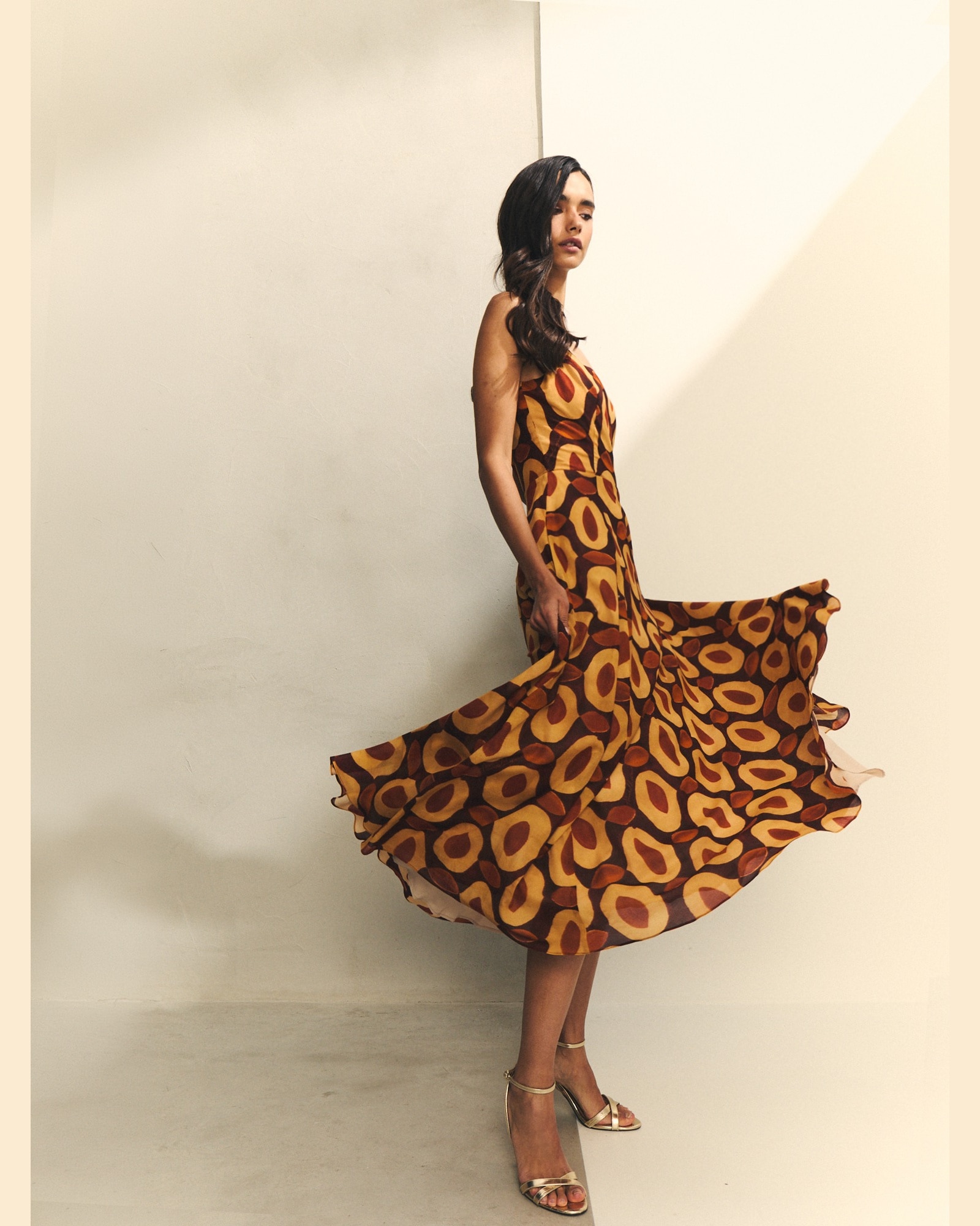 Vestido de Alças com Estampado Geométrico Multicolor-2