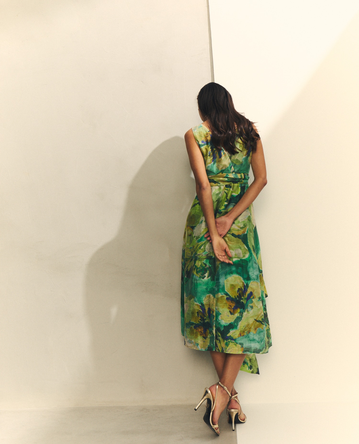 Vestido Midi com Saia Efeito Pareo Multicolor-4