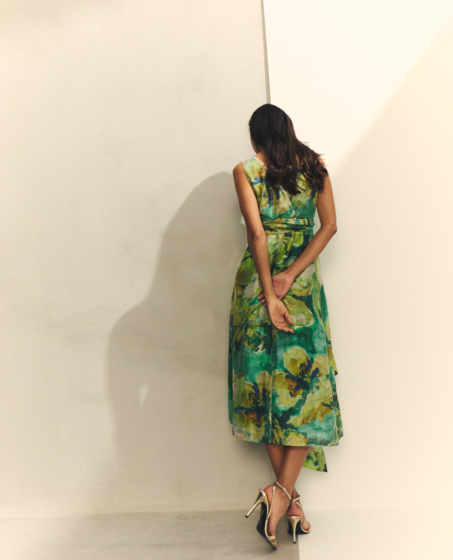 Vestido Midi com Saia Efeito Pareo Multicolor-4