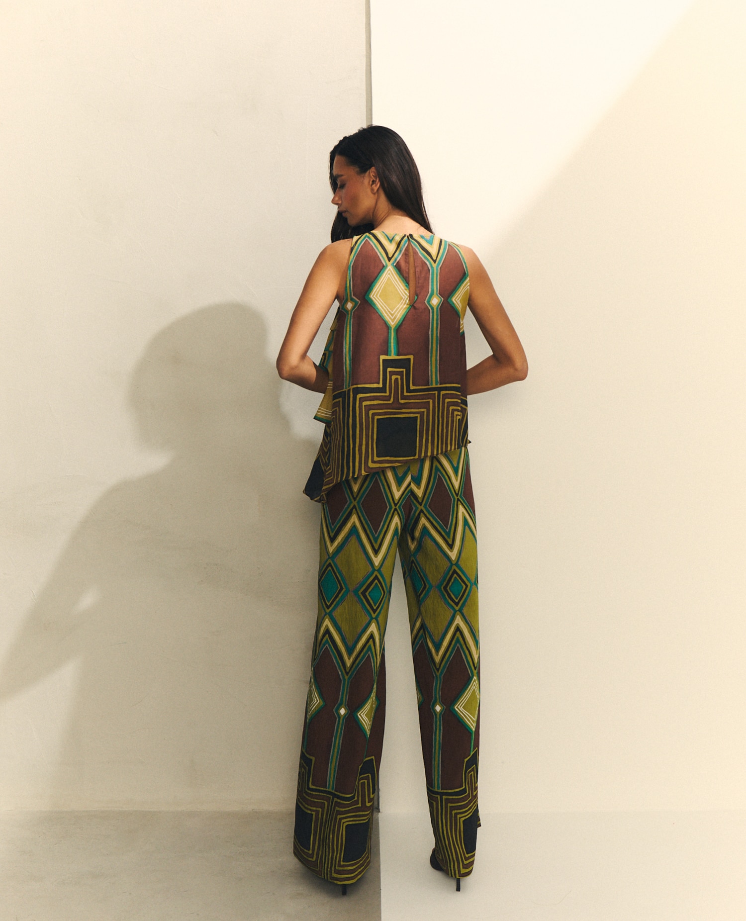 Top e Alças com Folhos na Parte Dianteira Multicolor-4