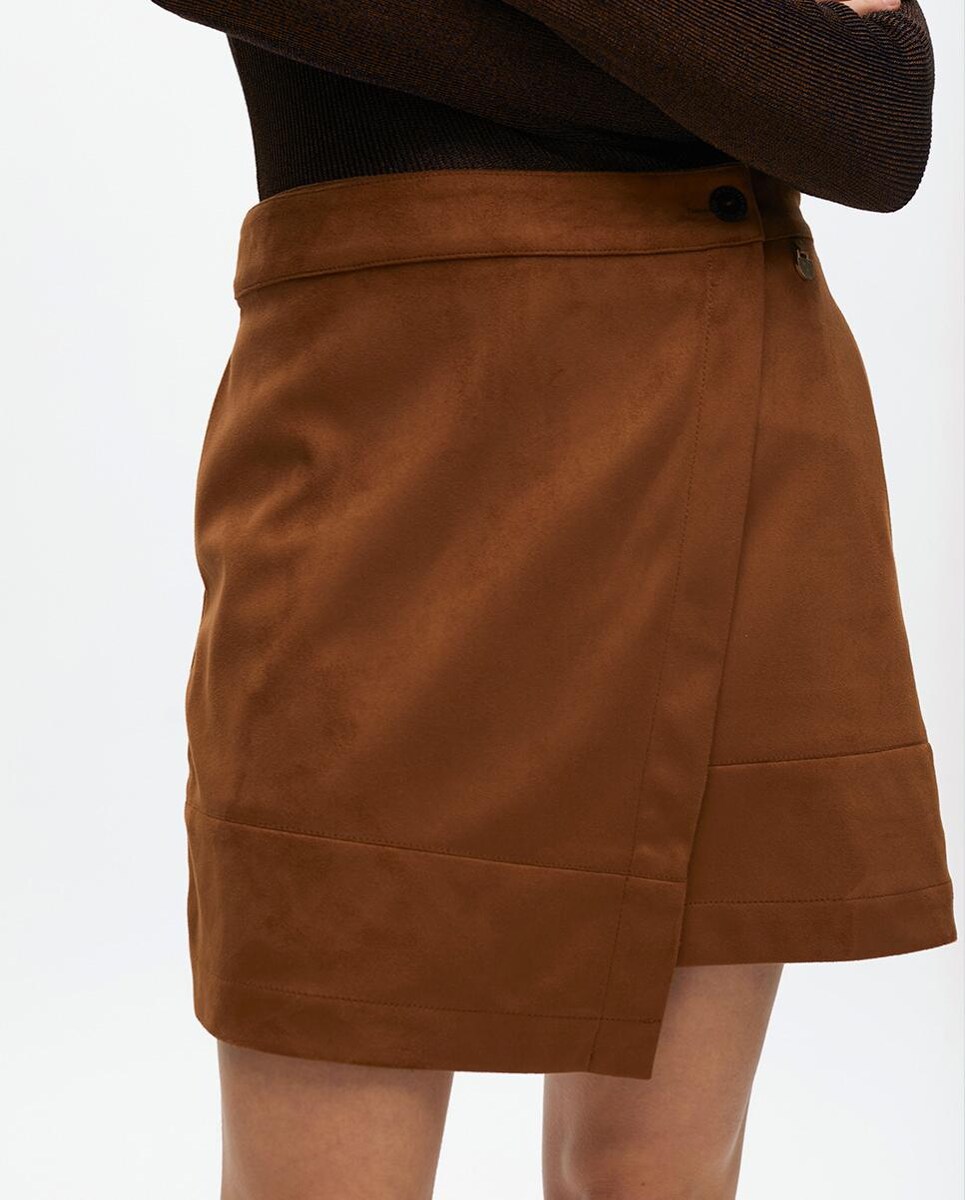 Saia Curta de Camurcina Castanho-2
