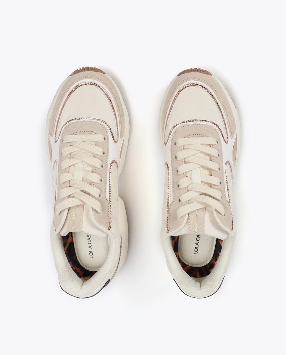 Sapatilhas Desportivas Combinadas com Sola Running Bege-5