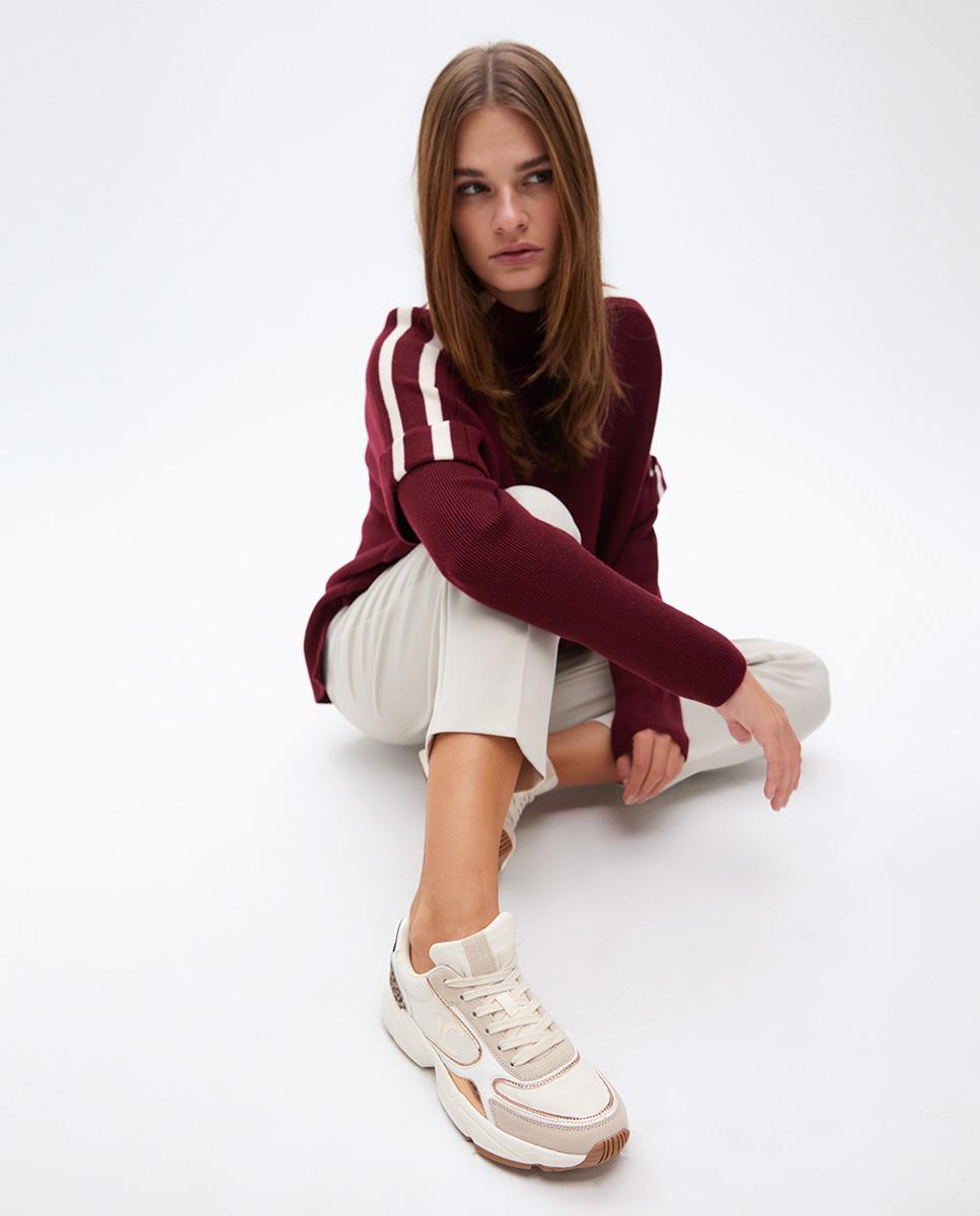 Sapatilhas Desportivas Combinadas com Sola Running Bege-6