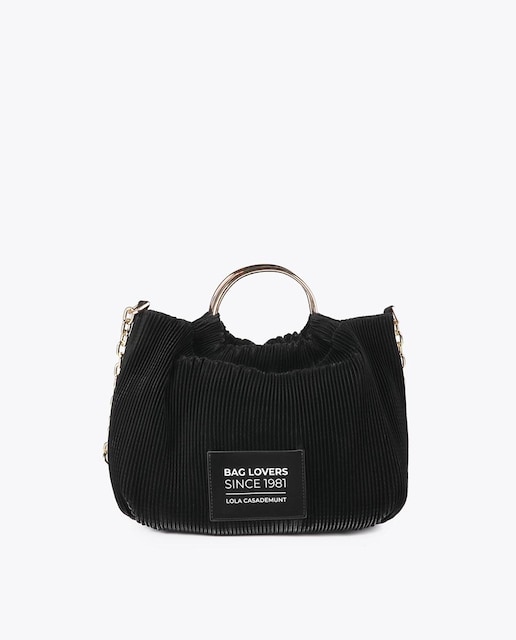 Imagem 0 de Mala a Tiracolo Plissada com Efeito Pele Emborrachada