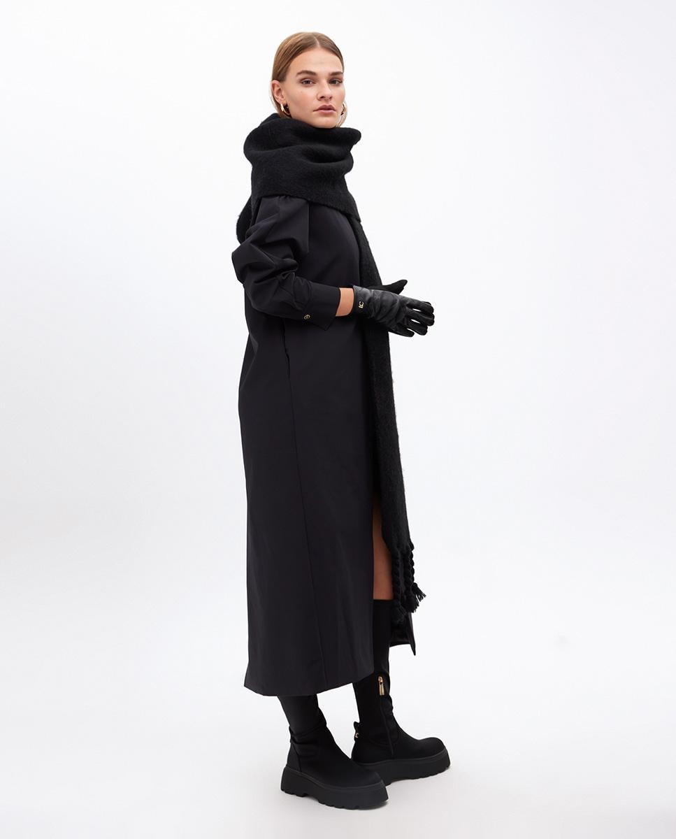 Botas com Cano Elástico e Plataforma Preto-6