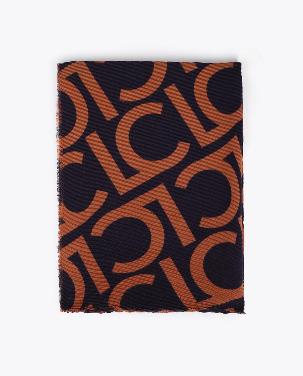 Imagem 0 de Écharpe com Plissados Bicolor LC - Cru/Vermelho