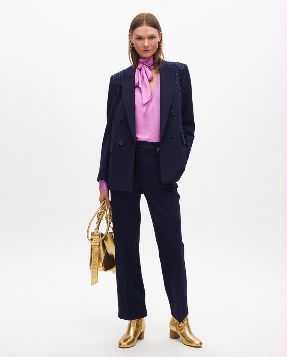 Mala de Ombro com Alça Entrançada Efeito Pele Dourado-6