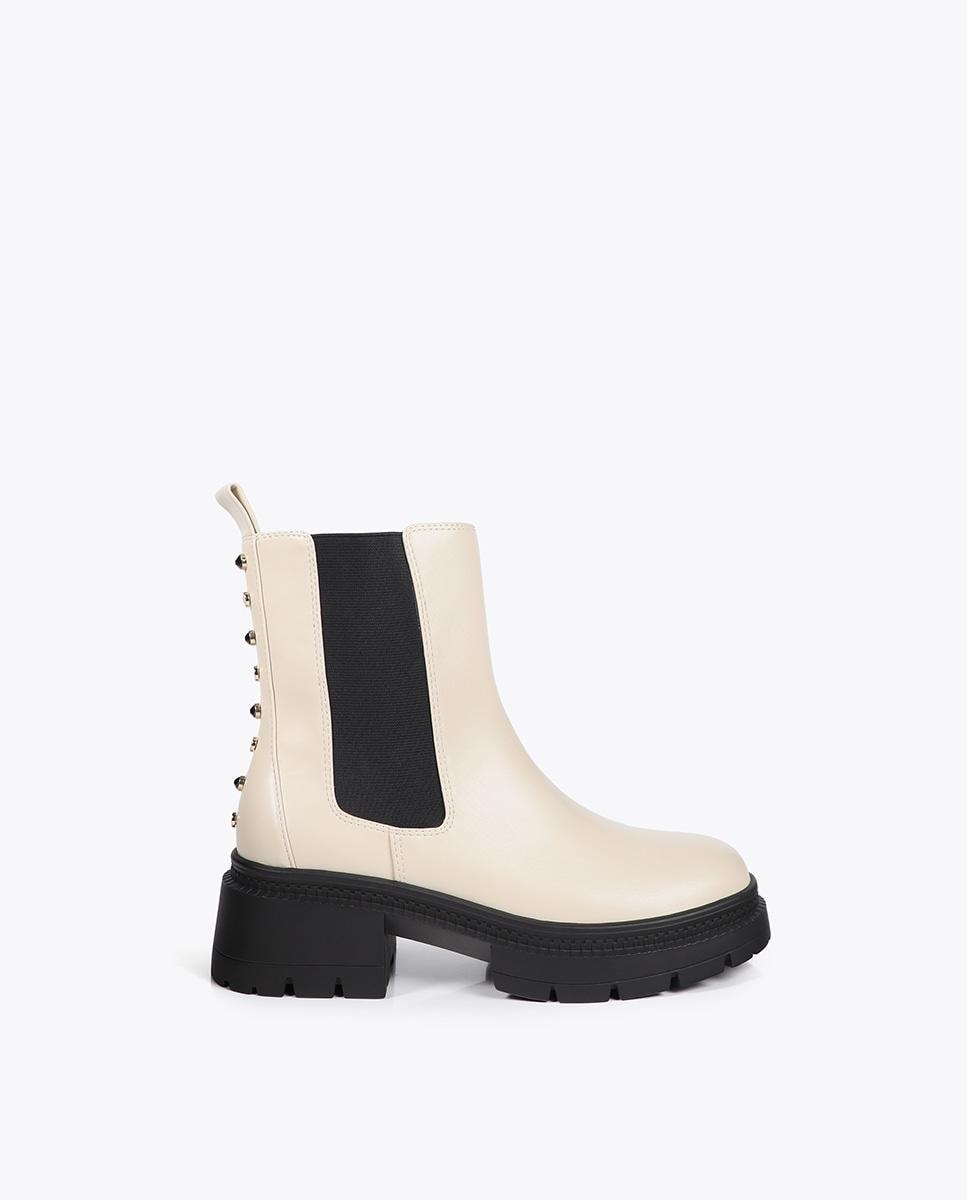 Botins com Elásticos Laterais Bege-1