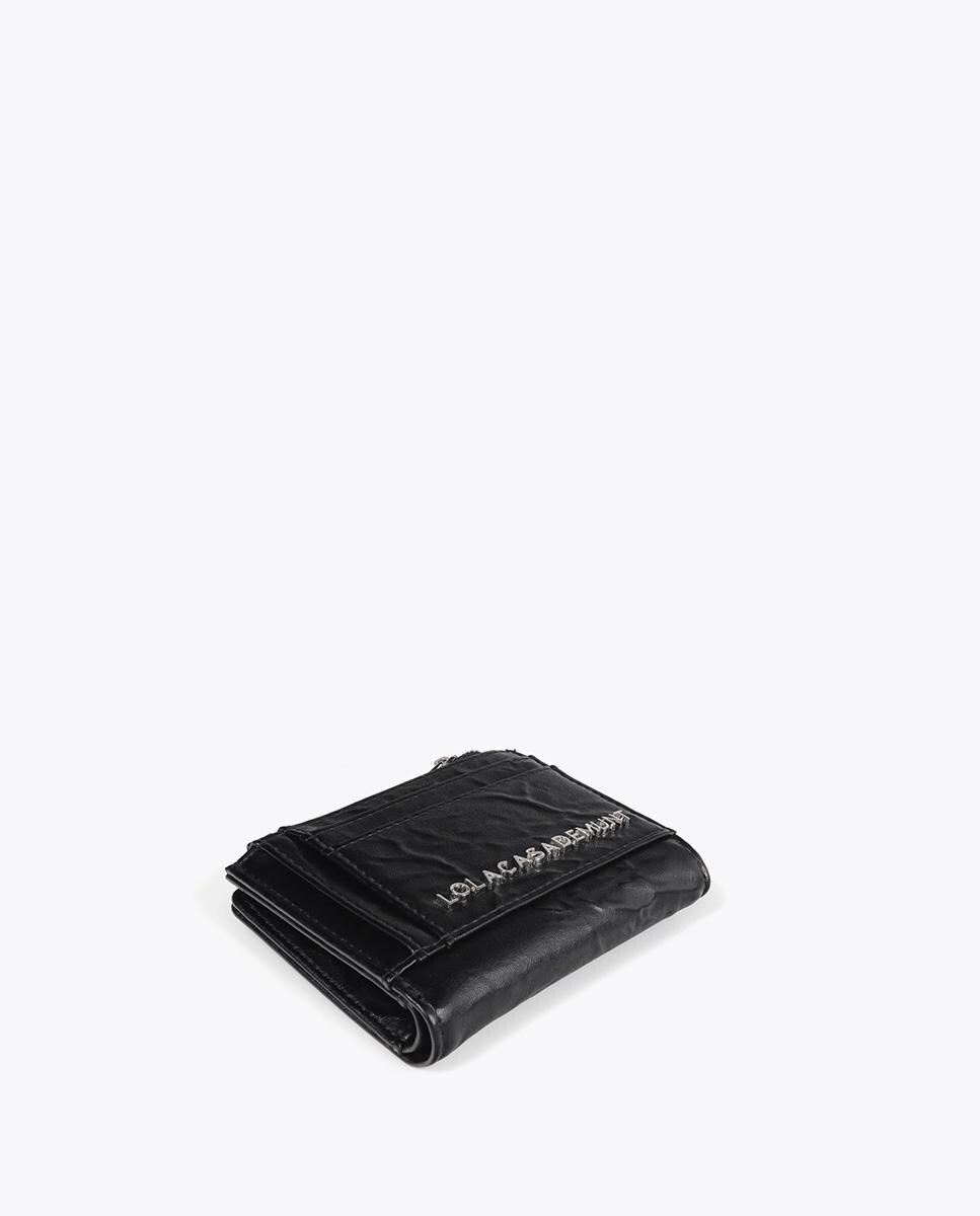 Porta-moedas com Vários Compartimentos e Fecho Zip Preto-2