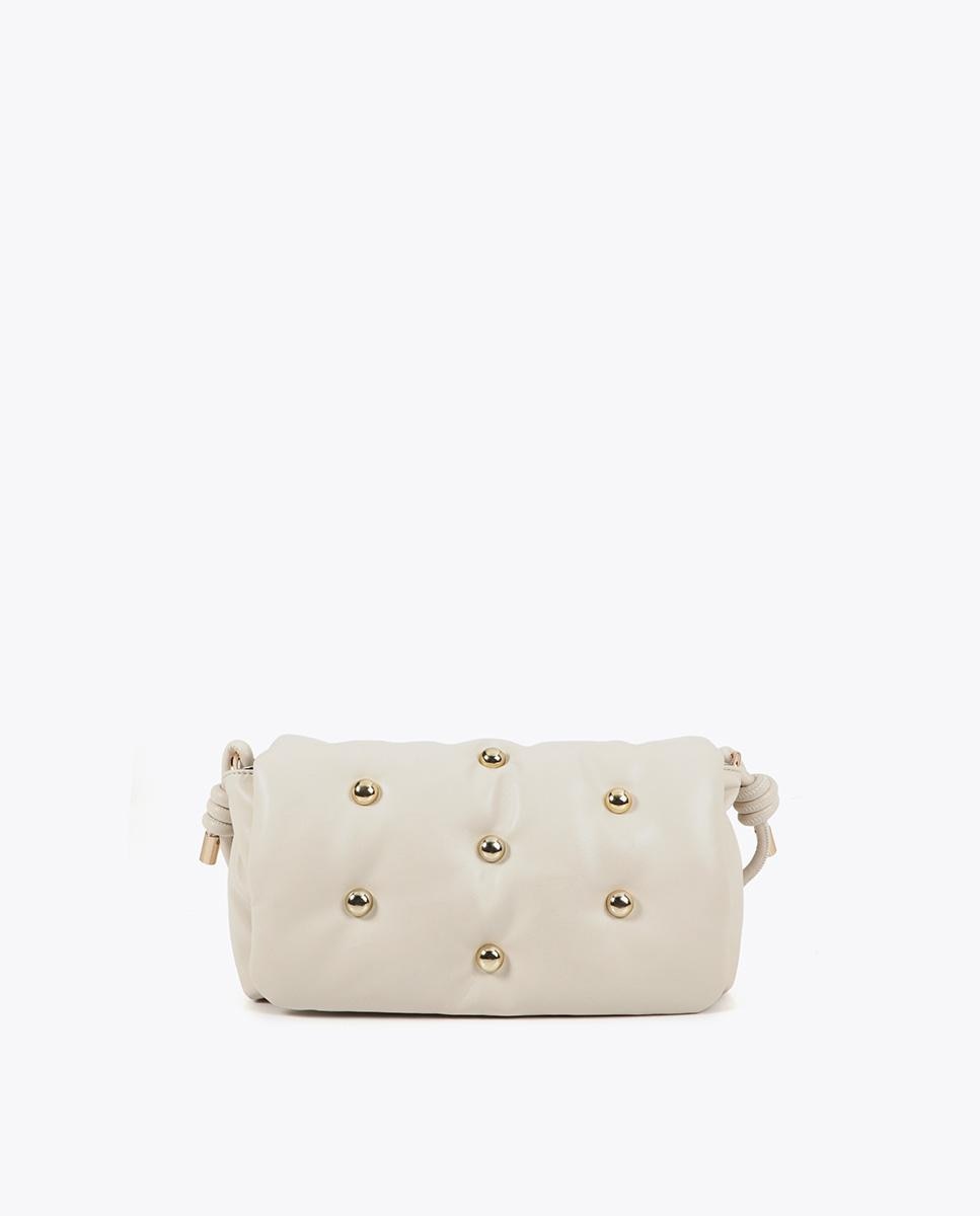 Imagem 0 de Mala a Tiracolo Acolchoada Efeito Pele com Tachas Redondas