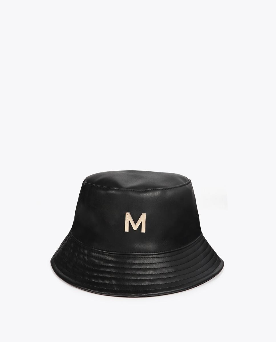 Chapéu Tipo Bucket Efeito Pele Preto-1