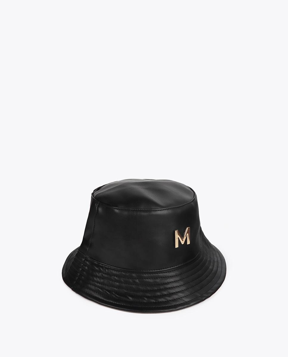Chapéu Tipo Bucket Efeito Pele Preto-2