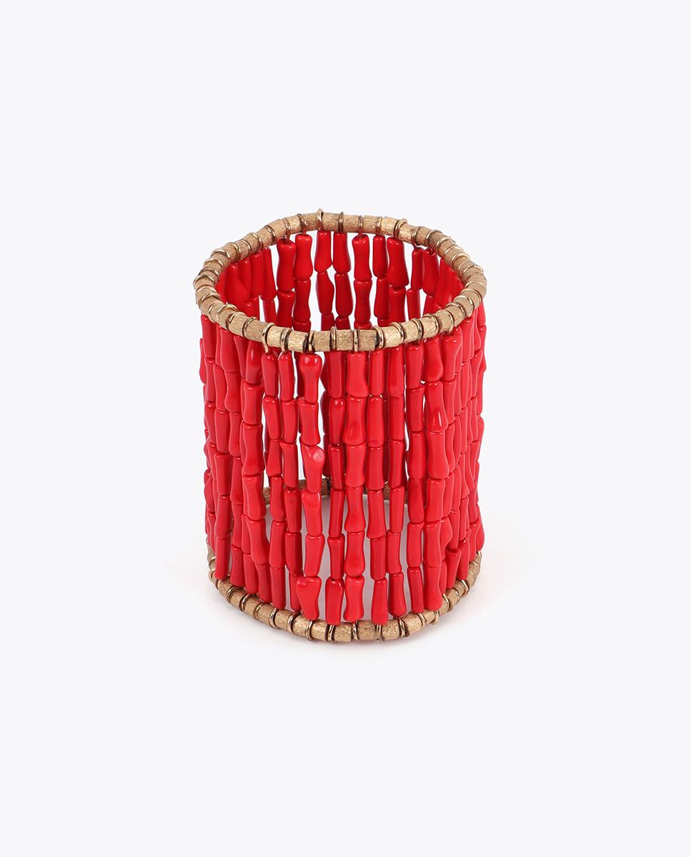 Pulseira com Charms Corais Vermelho-2