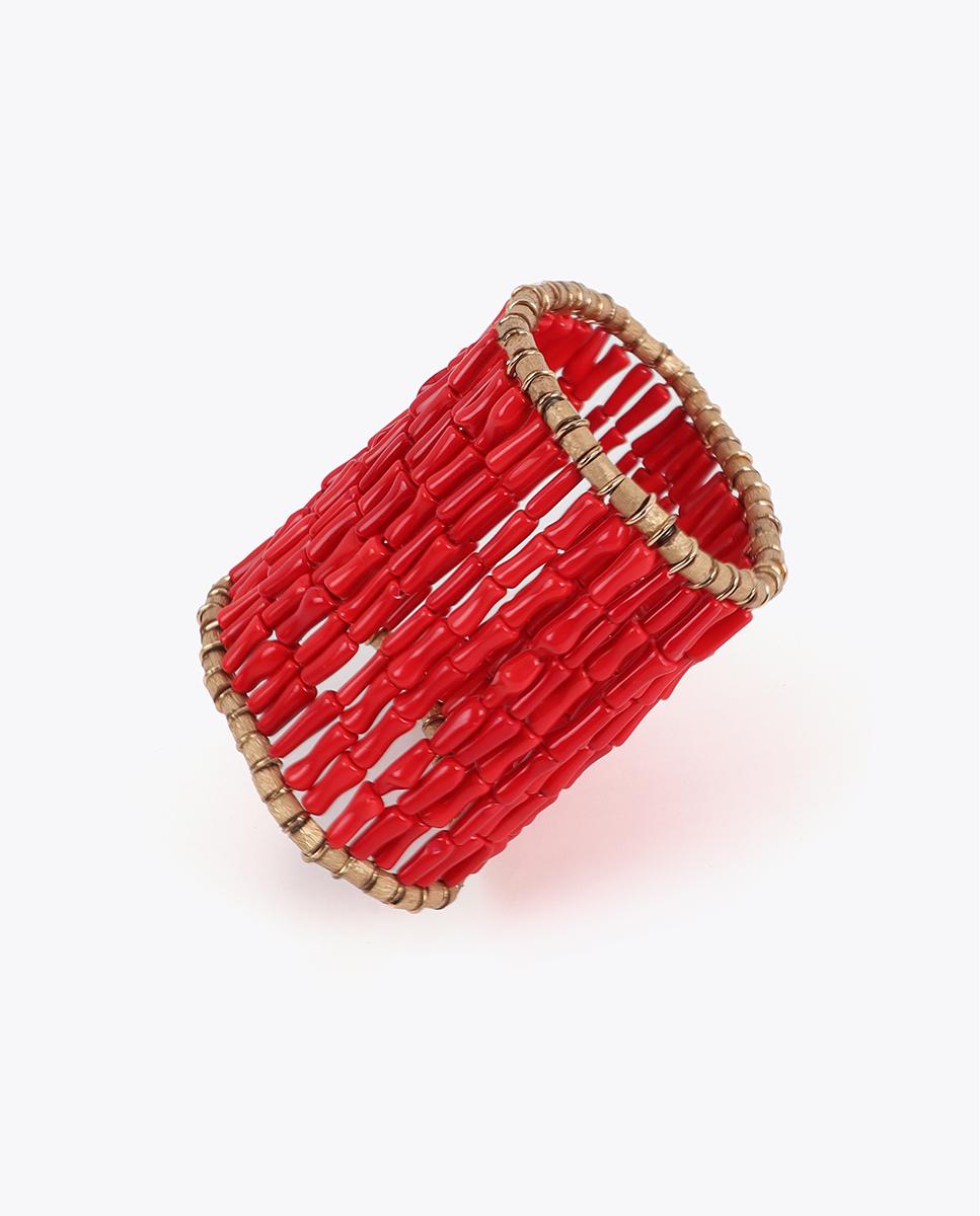 Pulseira com Charms Corais Vermelho-4