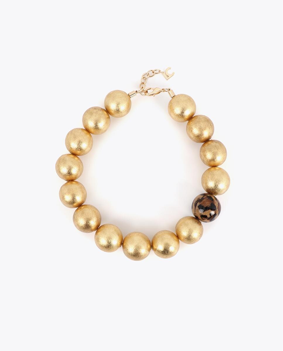 Imagem 0 de Colar de Contas Maxi com Detalhe Animal Print