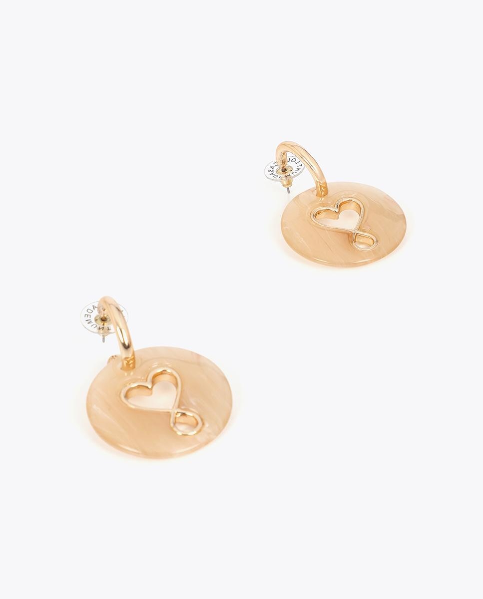 Brincos Grandes Combinados com Medalhão Acrílico Personalizado Dourado-2