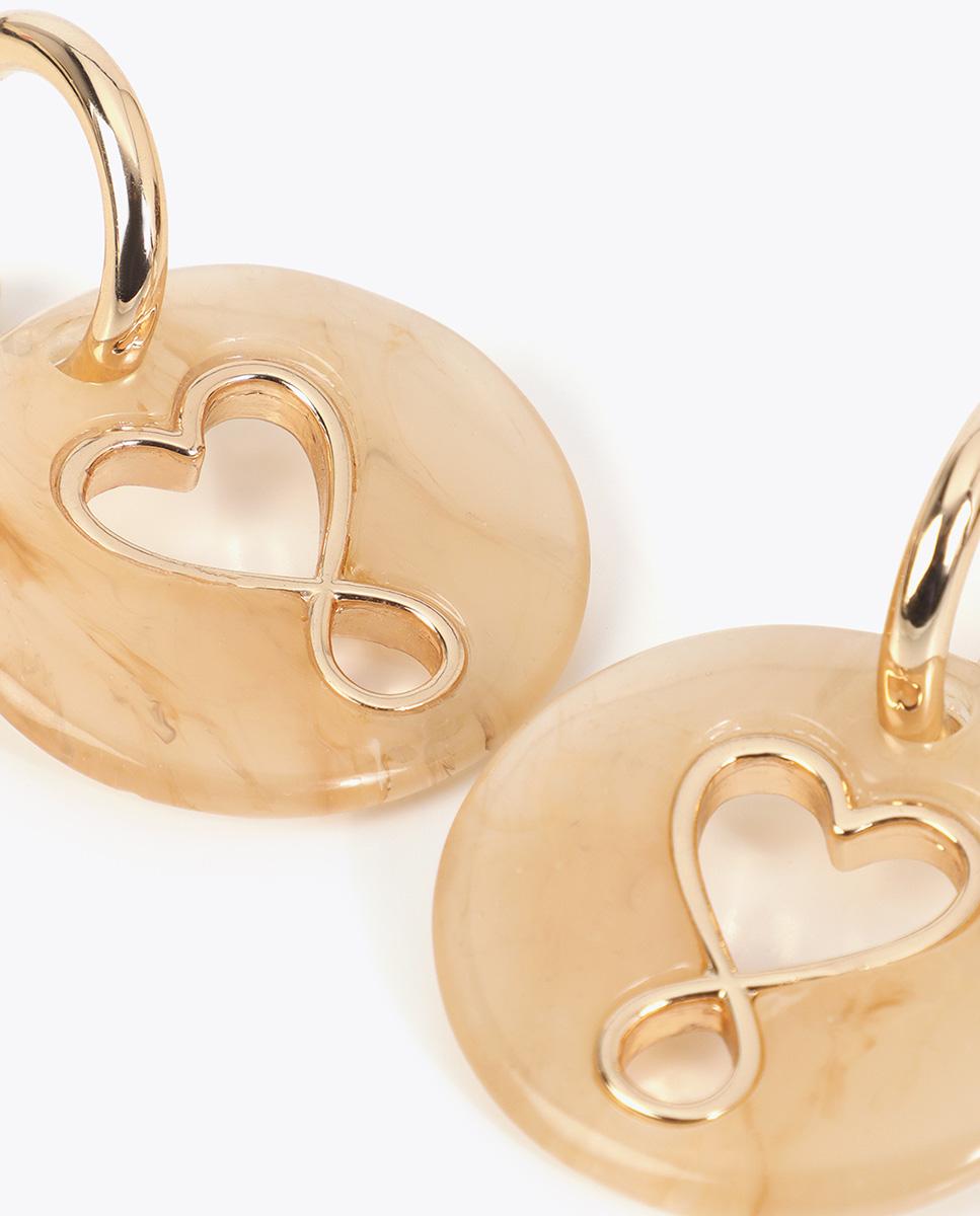 Brincos Grandes Combinados com Medalhão Acrílico Personalizado Dourado-4
