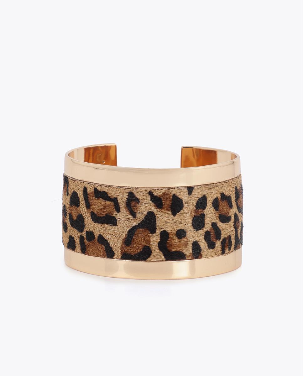 Bracelete Combinado Metal e Animal Print Multicolor-1