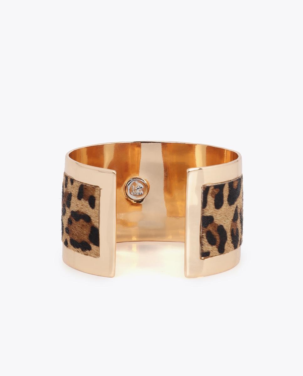 Bracelete Combinado Metal e Animal Print Multicolor-3