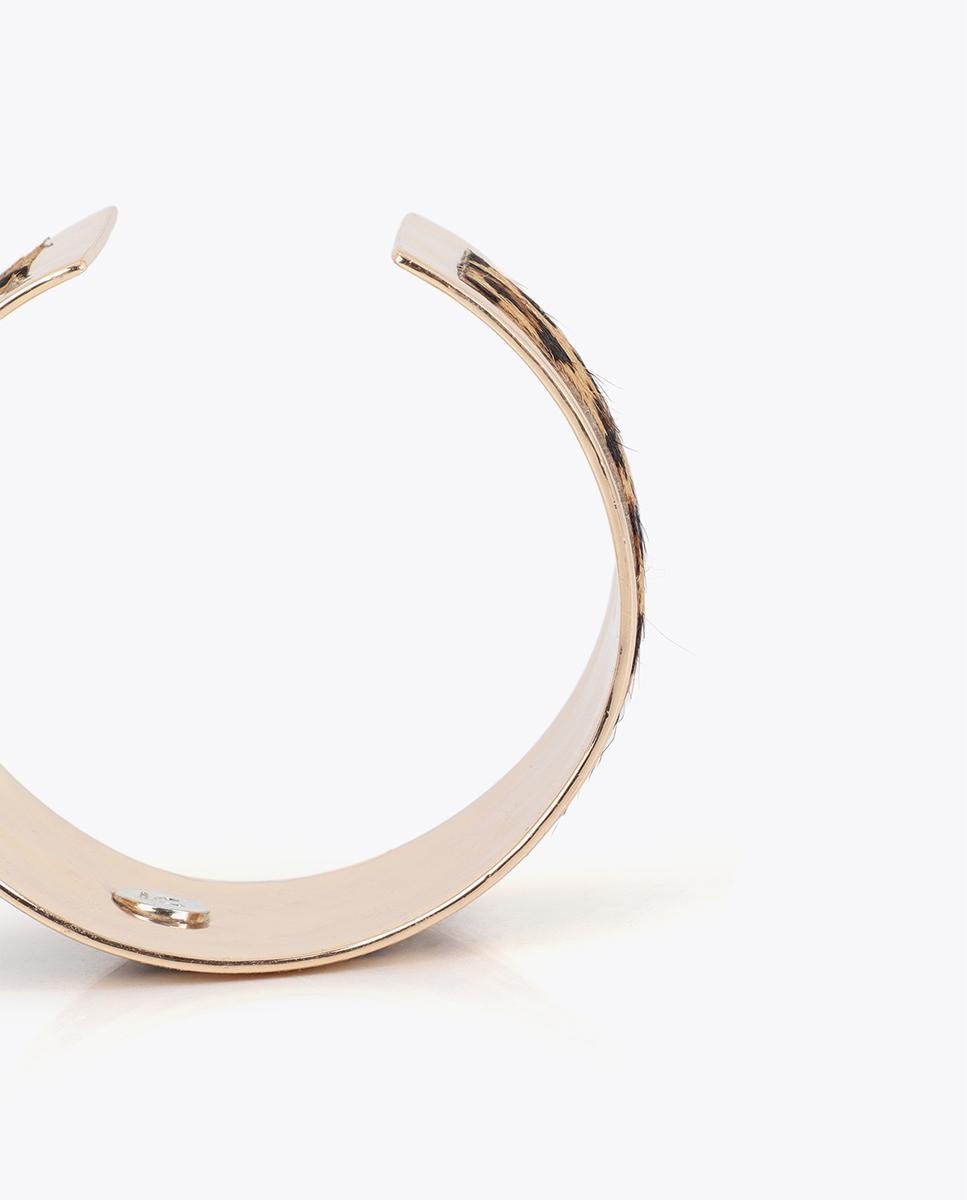 Bracelete Combinado Metal e Animal Print Multicolor-4