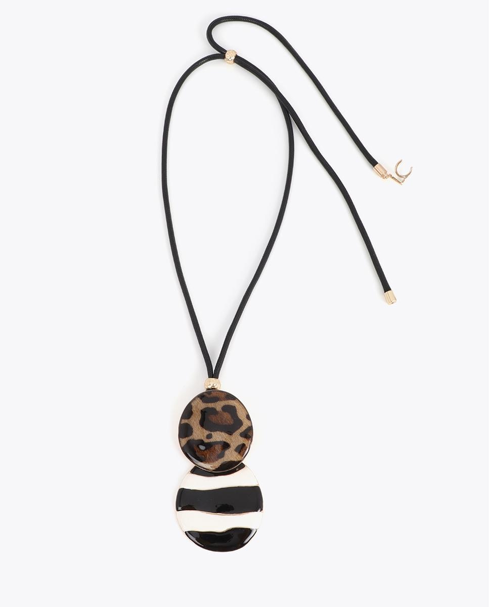 Imagem 0 de Corrente com Pendentes Combinados Animal Print e Riscas