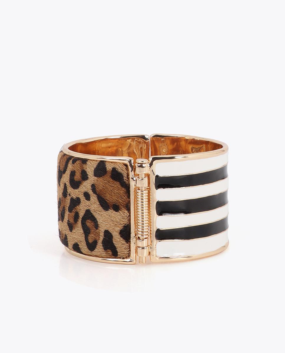 Bracelete Combinado Animal Print e Riscas Multicolor-4