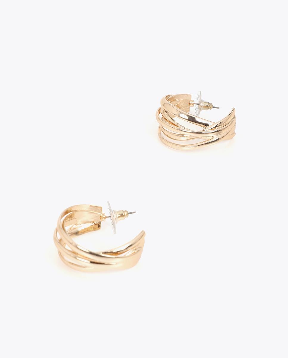 Brincos Multi Aros com Fecho de Pressão Dourado-2