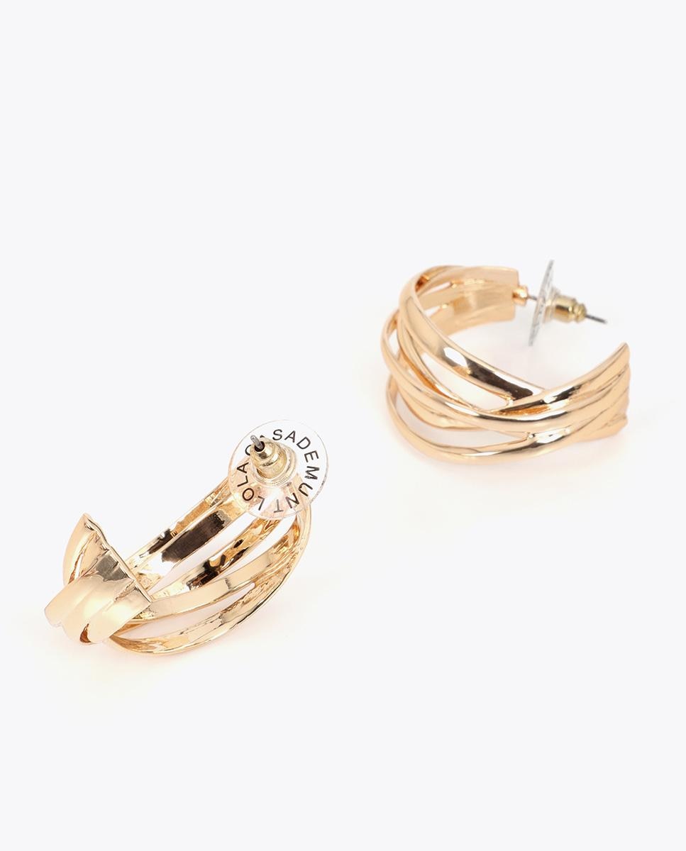 Brincos Multi Aros com Fecho de Pressão Dourado-3