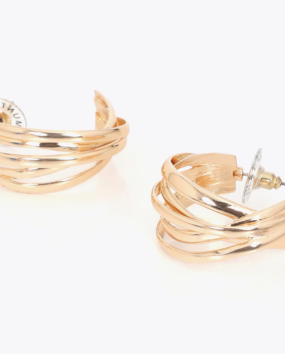 Brincos Multi Aros com Fecho de Pressão Dourado-4