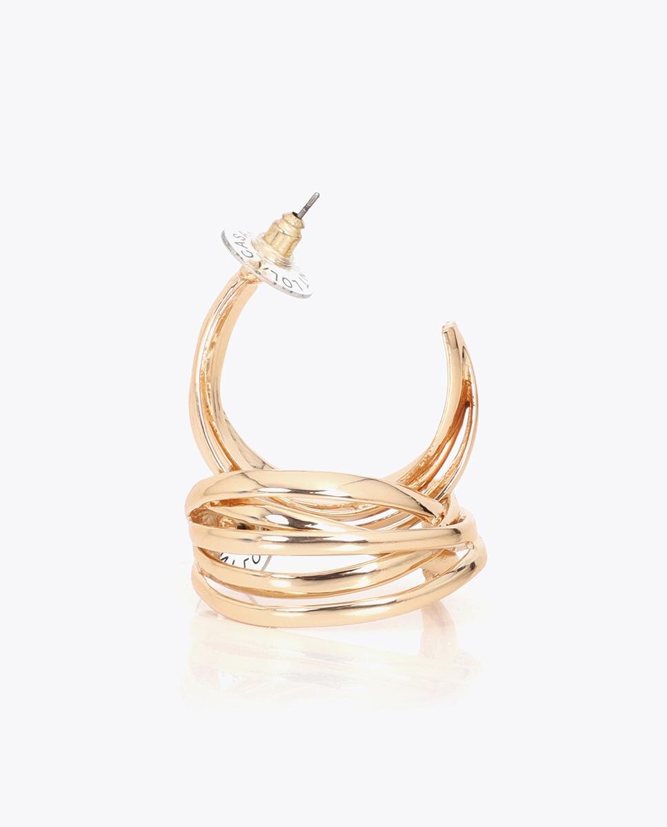 Brincos Multi Aros com Fecho de Pressão Dourado-5