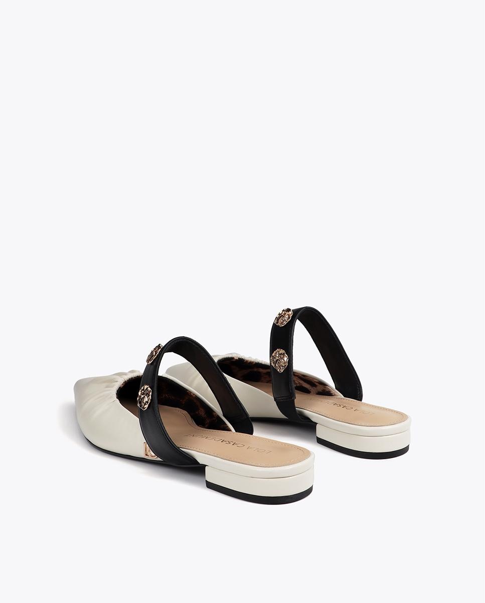 Sapatos de Salto Rasos com Elástico e Apliques Metalizados Cru-3