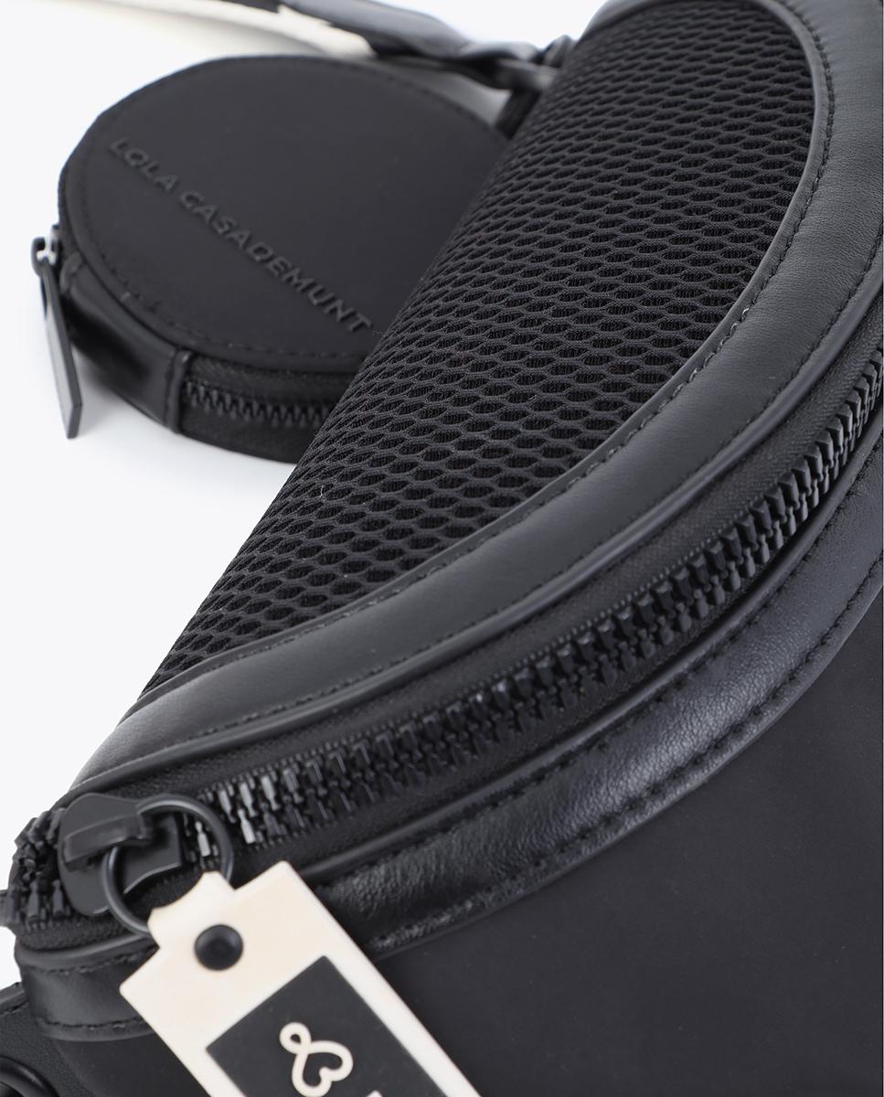 Bolsa de Cintura com Fecho Zip e Correia Ajustável Preto-6