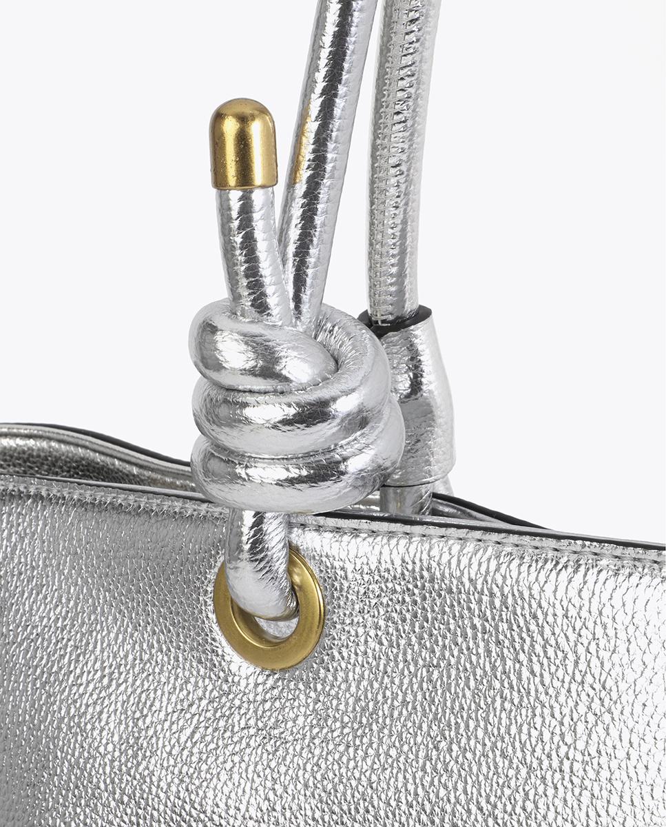 Shopper Metalizado com Logo em Relevo Prata-6