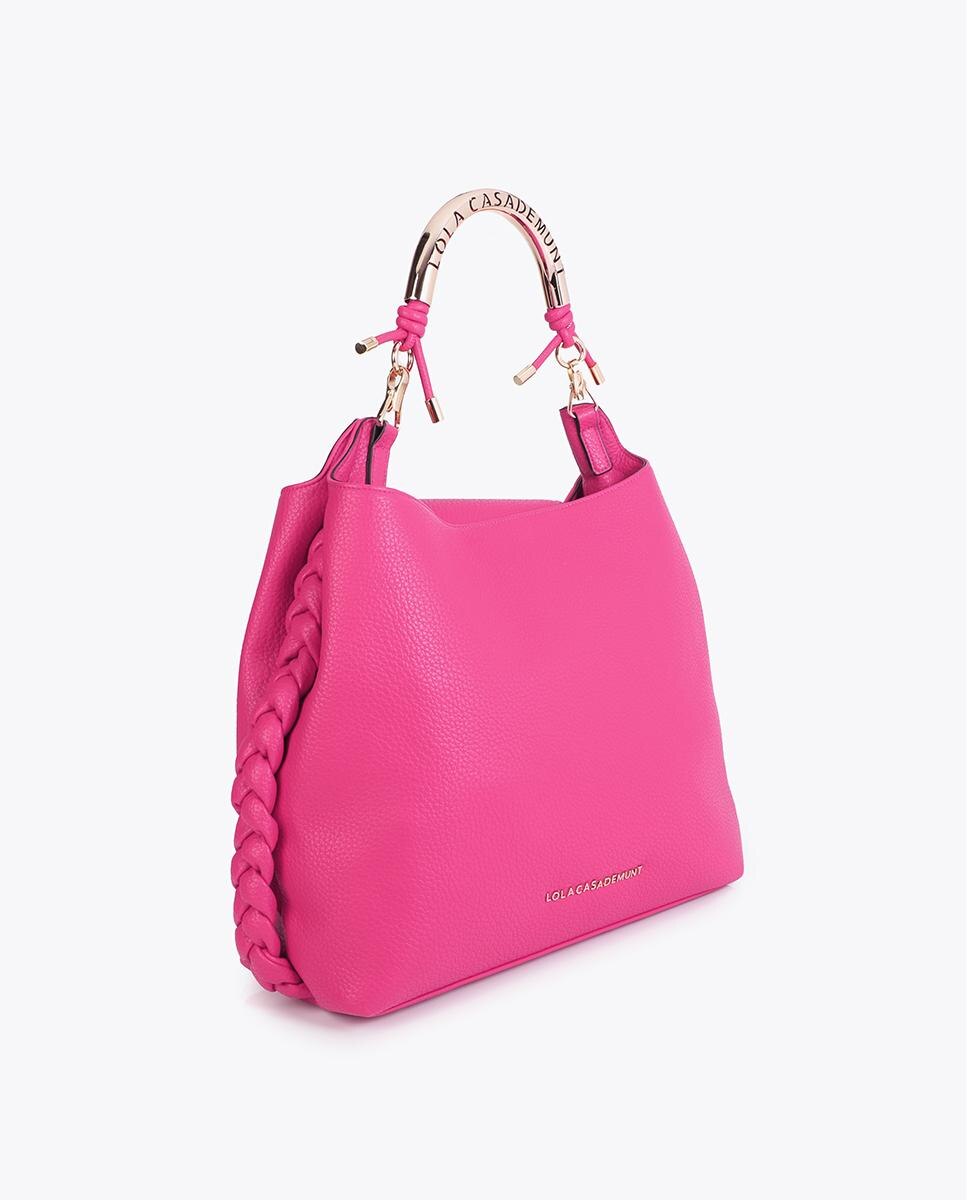 Mala Shopper com Alça Metálica Perfurada Fúcsia-2