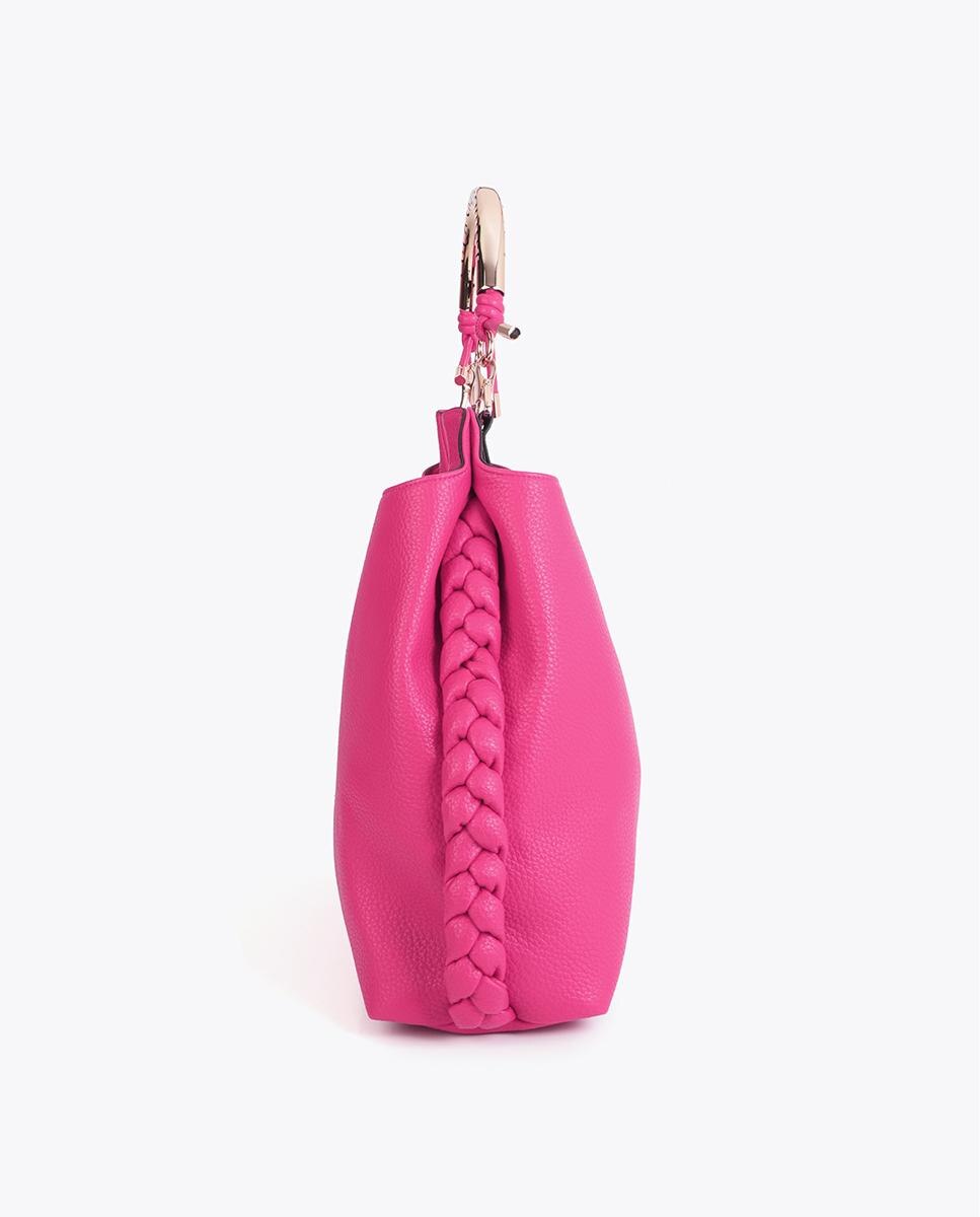 Mala Shopper com Alça Metálica Perfurada Fúcsia-3