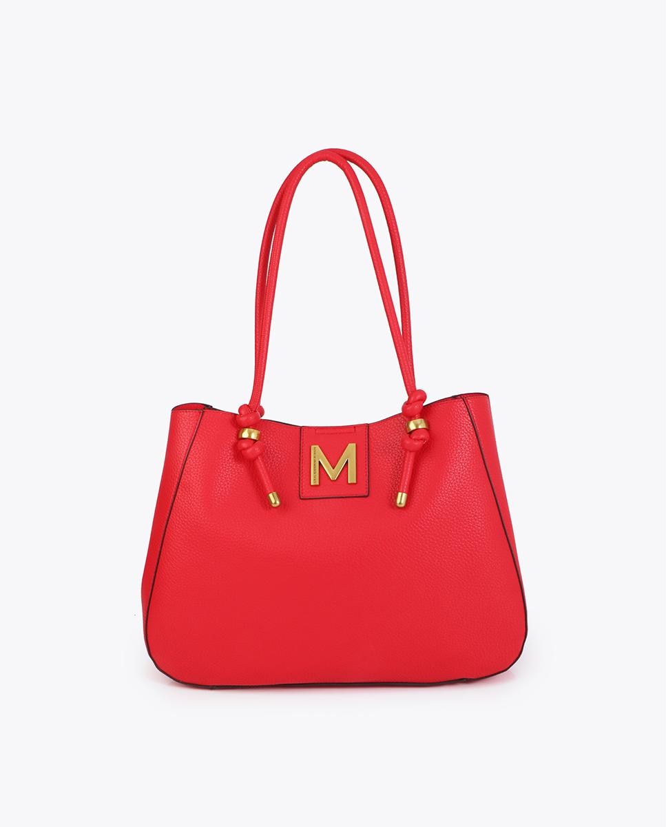 Imagem 0 de Mala Shopper com Detalhes Metálicos Dourados e Alças Compridas