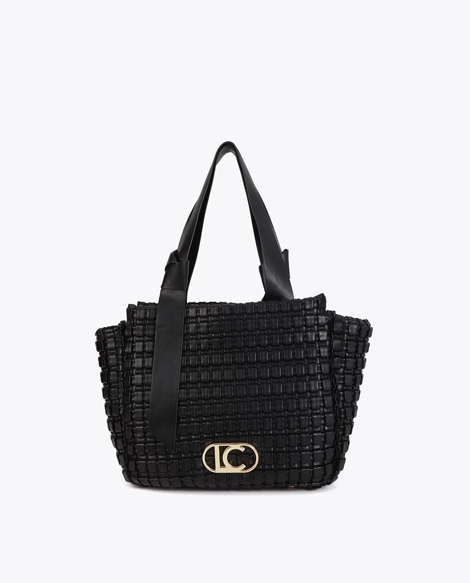 Imagem 0 de Mala Shopper em Material Entrançado com Detalhe de Laço Metálico