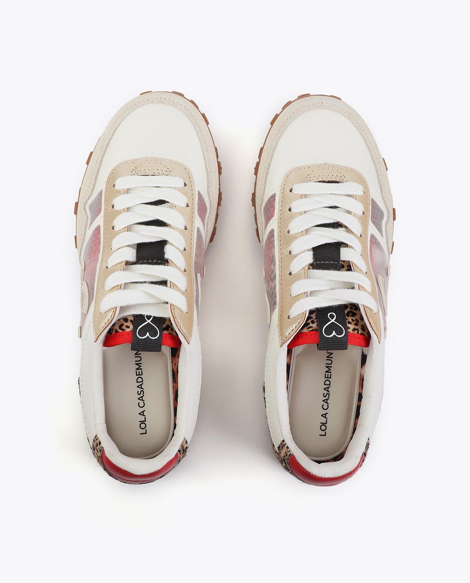 Sapatilhas Desportivas Combinadas com Atacadores Branco-marfim-4