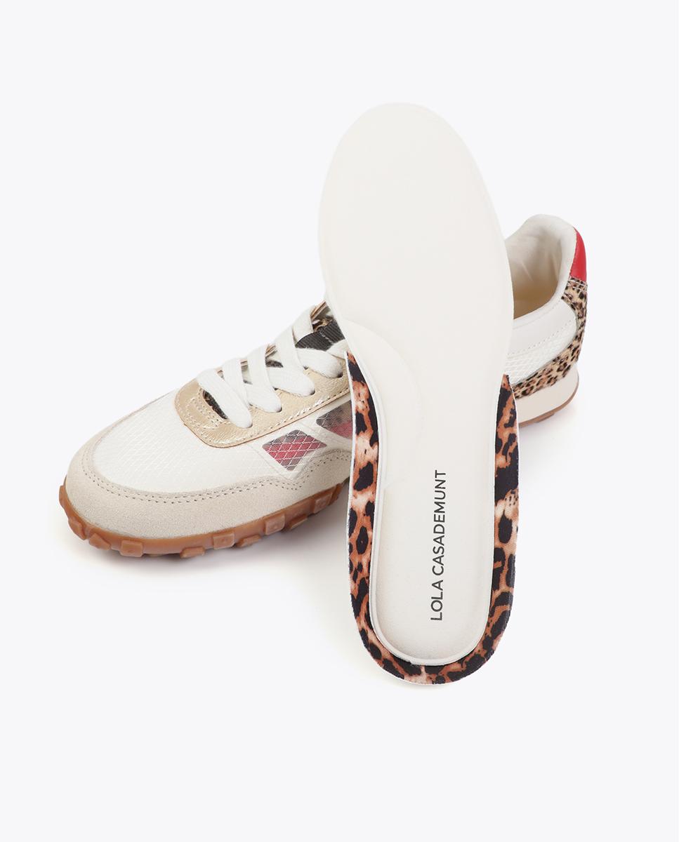 Sapatilhas Desportivas Combinadas com Atacadores Branco-marfim-6