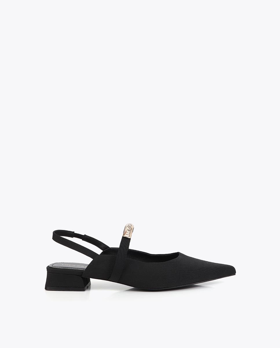 Imagem 0 de Sapatos de Salto em Tecido Tipo Grosgrain com Peça Logotipada