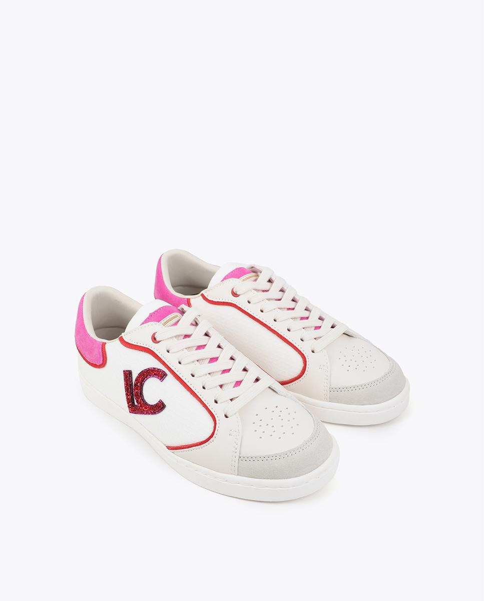 Sapatilhas Básicas Combinadas com Logo Branco / Rosa-2