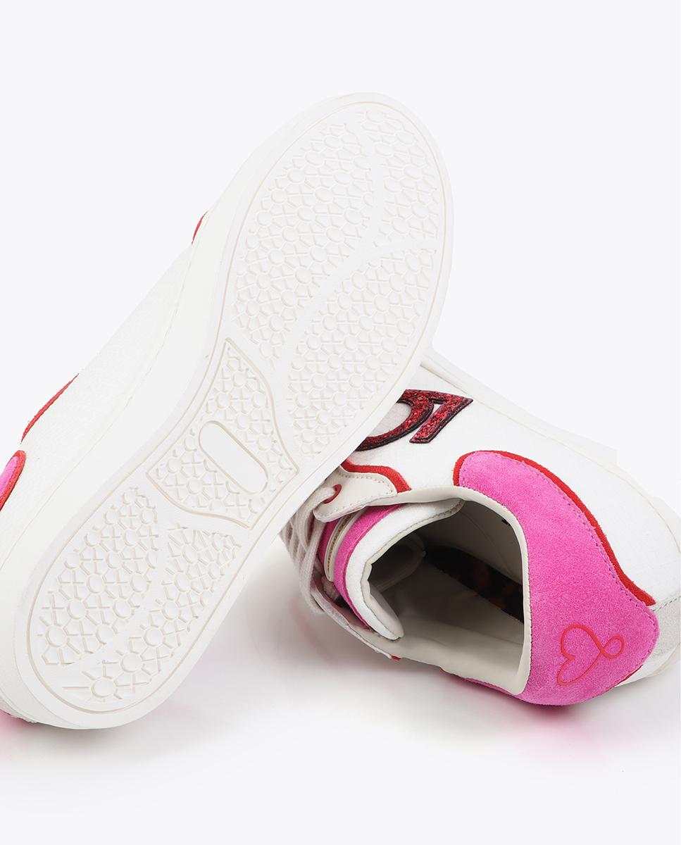 Sapatilhas Básicas Combinadas com Logo Branco / Rosa-5
