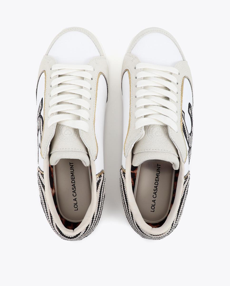 Sapatilhas Básicas Combinadas com Logo Branco / Preto-2