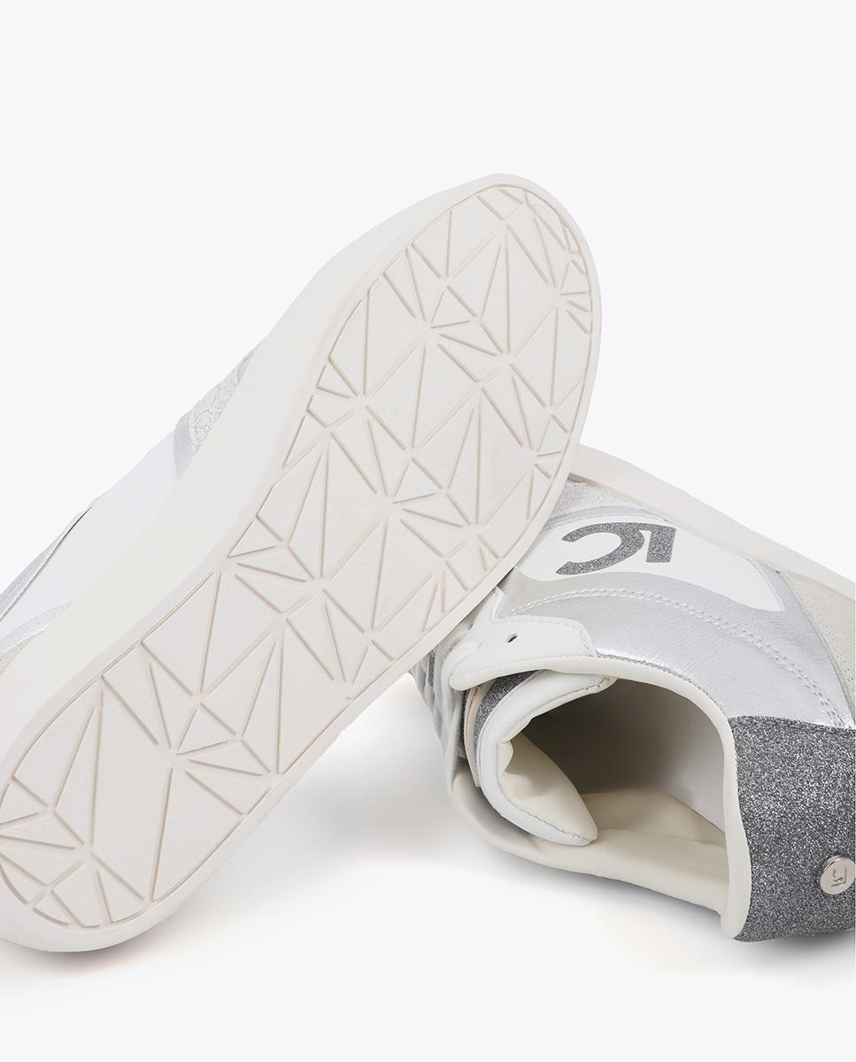 Sapatilhas Básicas Combinadas com Logo Prata-6