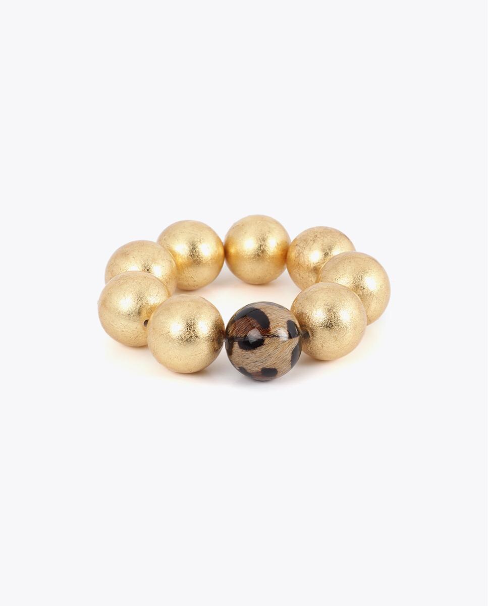 Pulseira de Corrente Maxi com Detalhe Animal Print Dourado-2