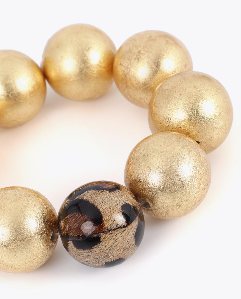 Pulseira de Corrente Maxi com Detalhe Animal Print Dourado-3