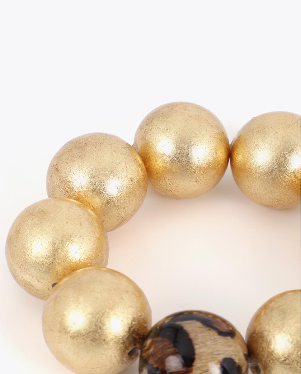 Pulseira de Corrente Maxi com Detalhe Animal Print Dourado-4