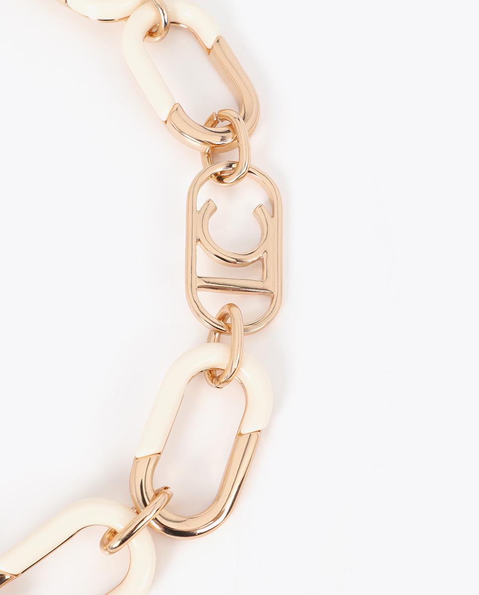 Colar de Corrente Combinada Dourado e Acrílico Cru-4