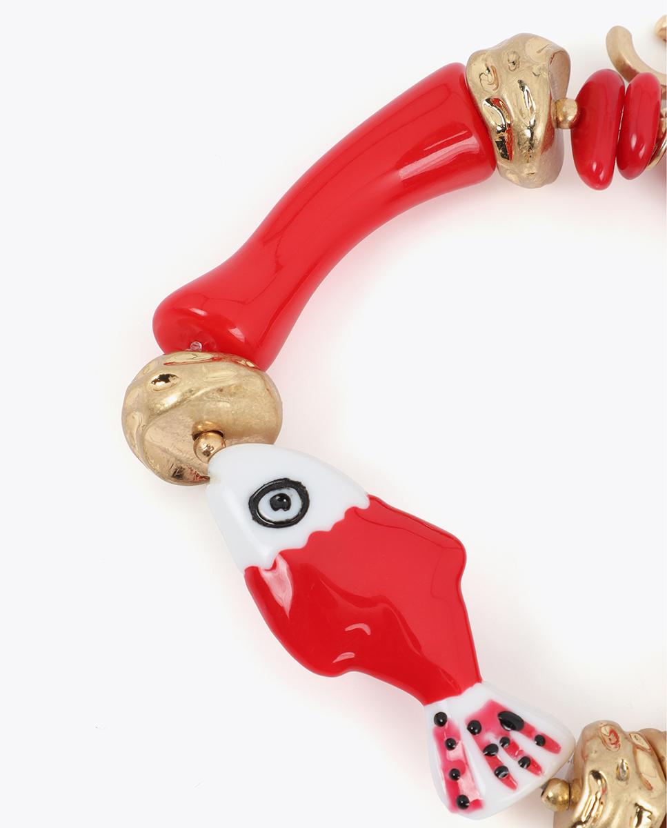 Pulseira com Charms Ajustável com Detalhes de Peixe Vermelho-3